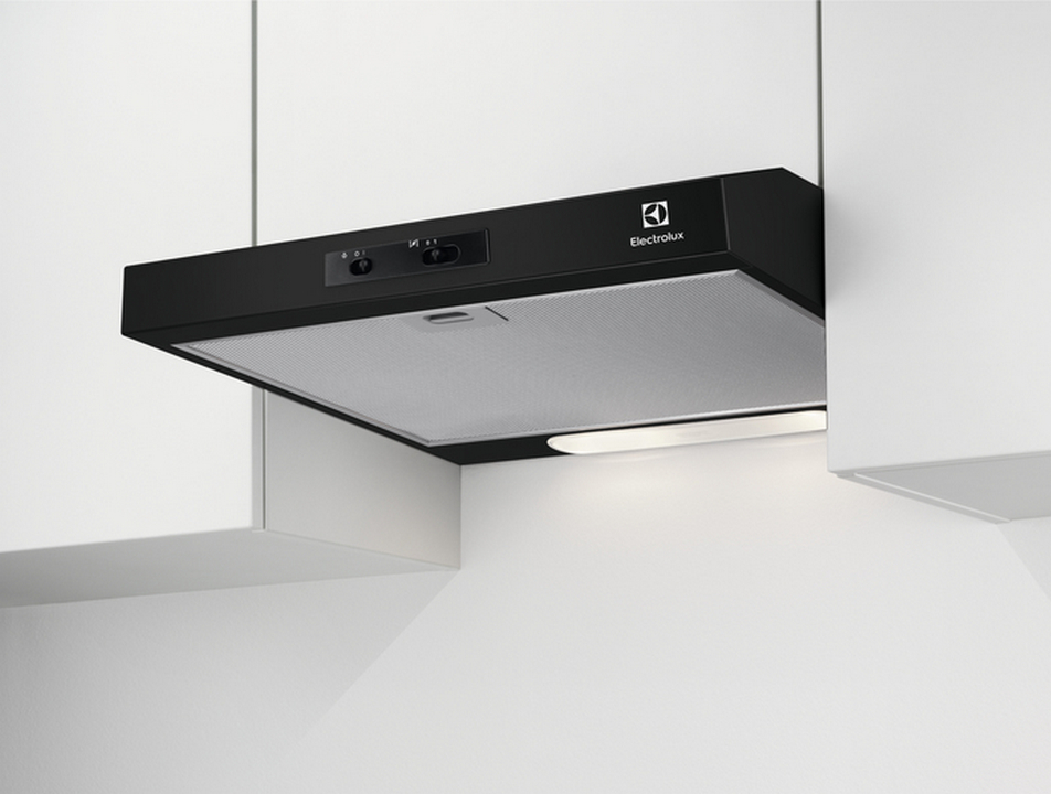 electrolux Hotte visière 60cm 272m3/h noir electrolux
