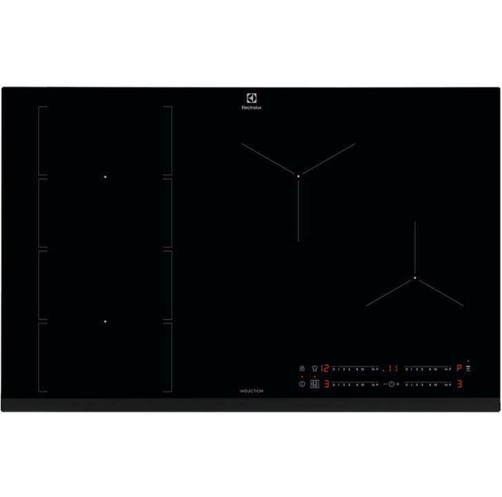 electrolux Table de cuisson induction 80cm 4 feux 7200w noir electrolux