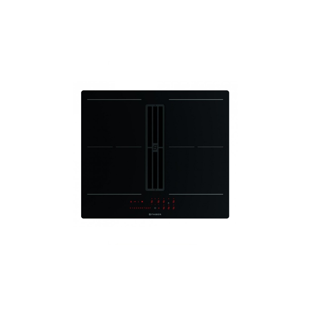 faber Table de cuisson induction aspirante 60cm 4 feux 7400w noir faber