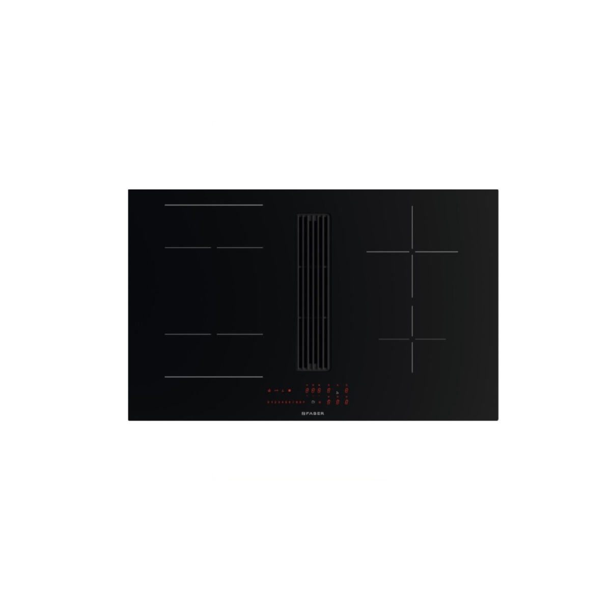 faber Table de cuisson induction aspirante 83cm 4 feux 7400w noir faber