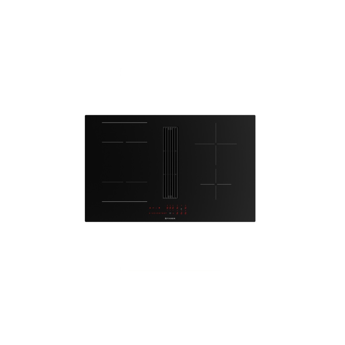 faber Table de cuisson induction aspirante 83cm 4 feux 7400w noir faber