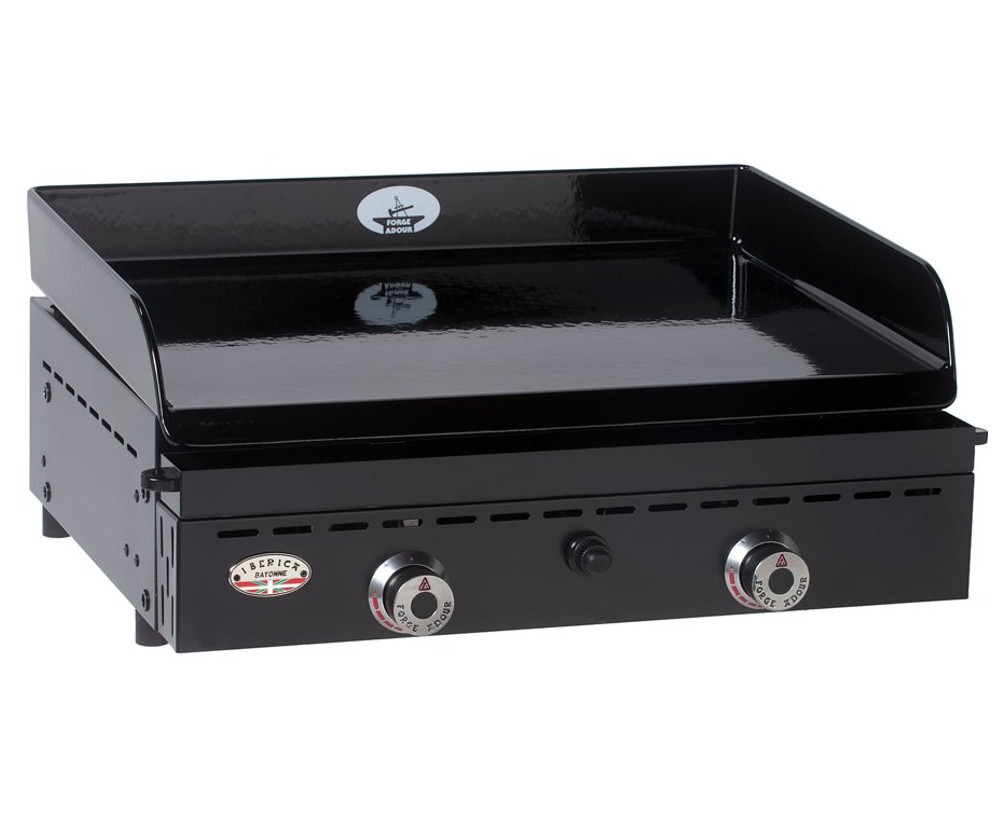 forge adour Plancha gaz 6600w plaque fonte émaillé 59x42cm noir forge adour