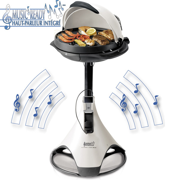 george foreman Barbecue electrique sur pied 2400w avec haut parleur intégré pour lecteur mp3 george foreman