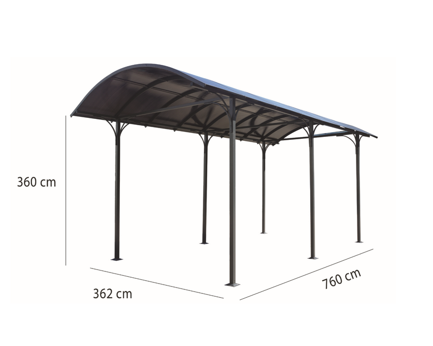 habrita Carport 27.51 m² gris anthracite habrita