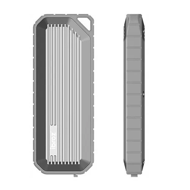 ibroz Boîtier externe pour ssd m.2 nvme / pcie gen3 et ngff / sata gen3 silver ibroz