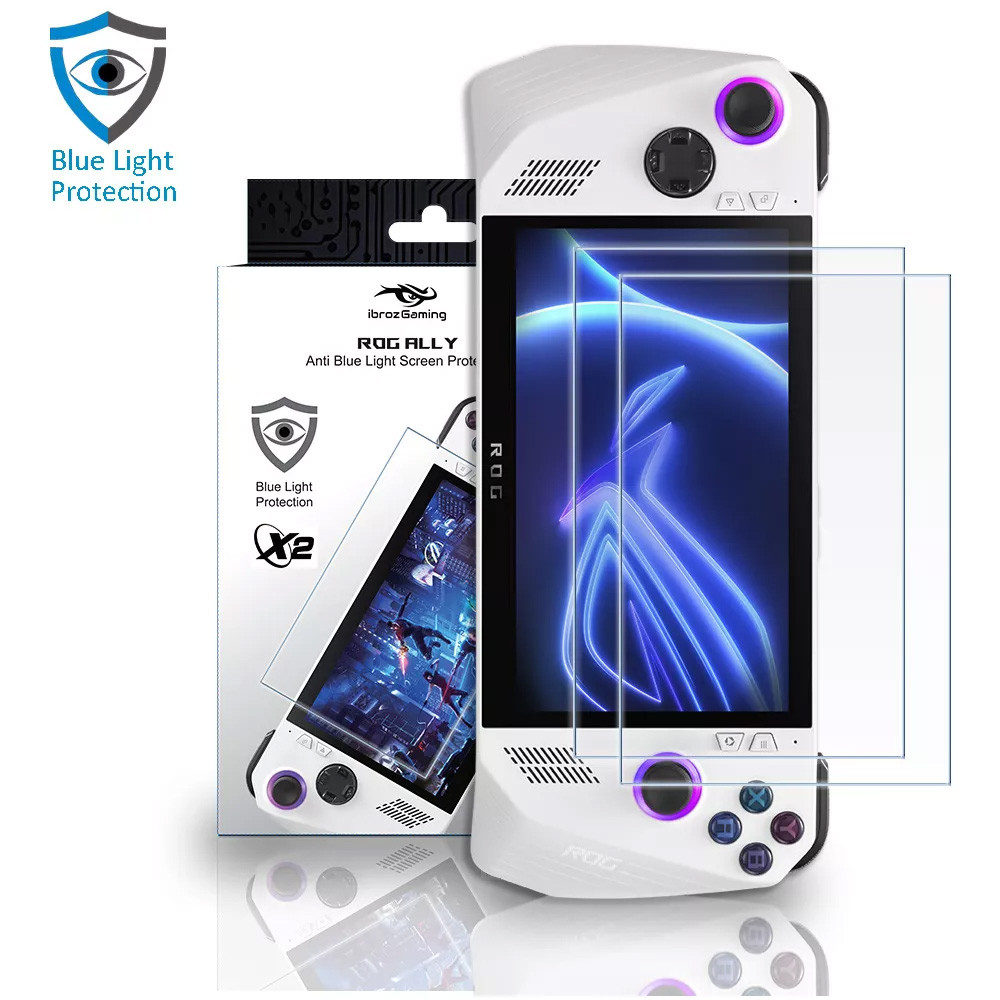 ibroz Lot de 2 protections écran premium anti lumière bleue pour rog ally ibroz