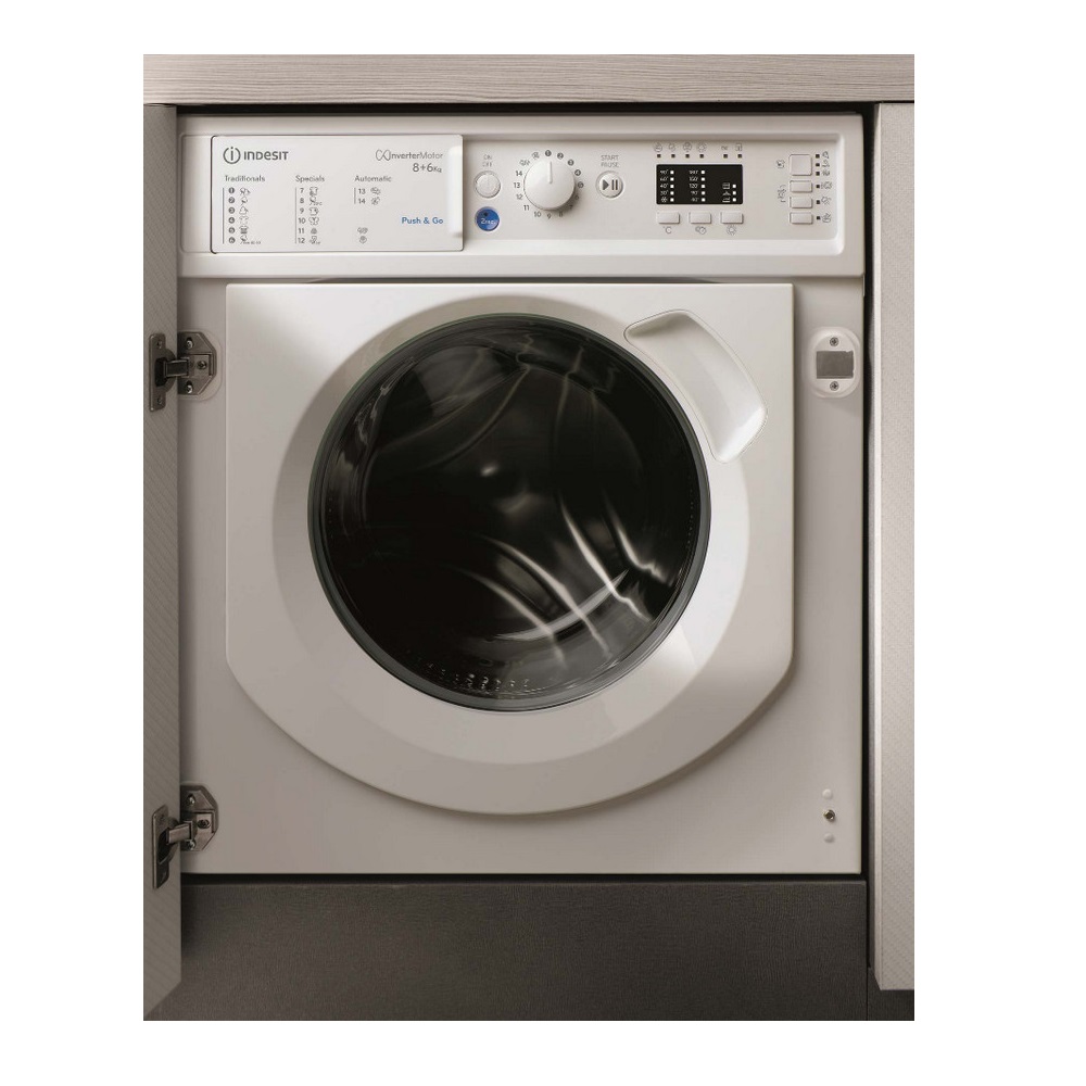indesit lave-linge séchant intégrable 8/6kg 1400 tours/min biwdil861484eu