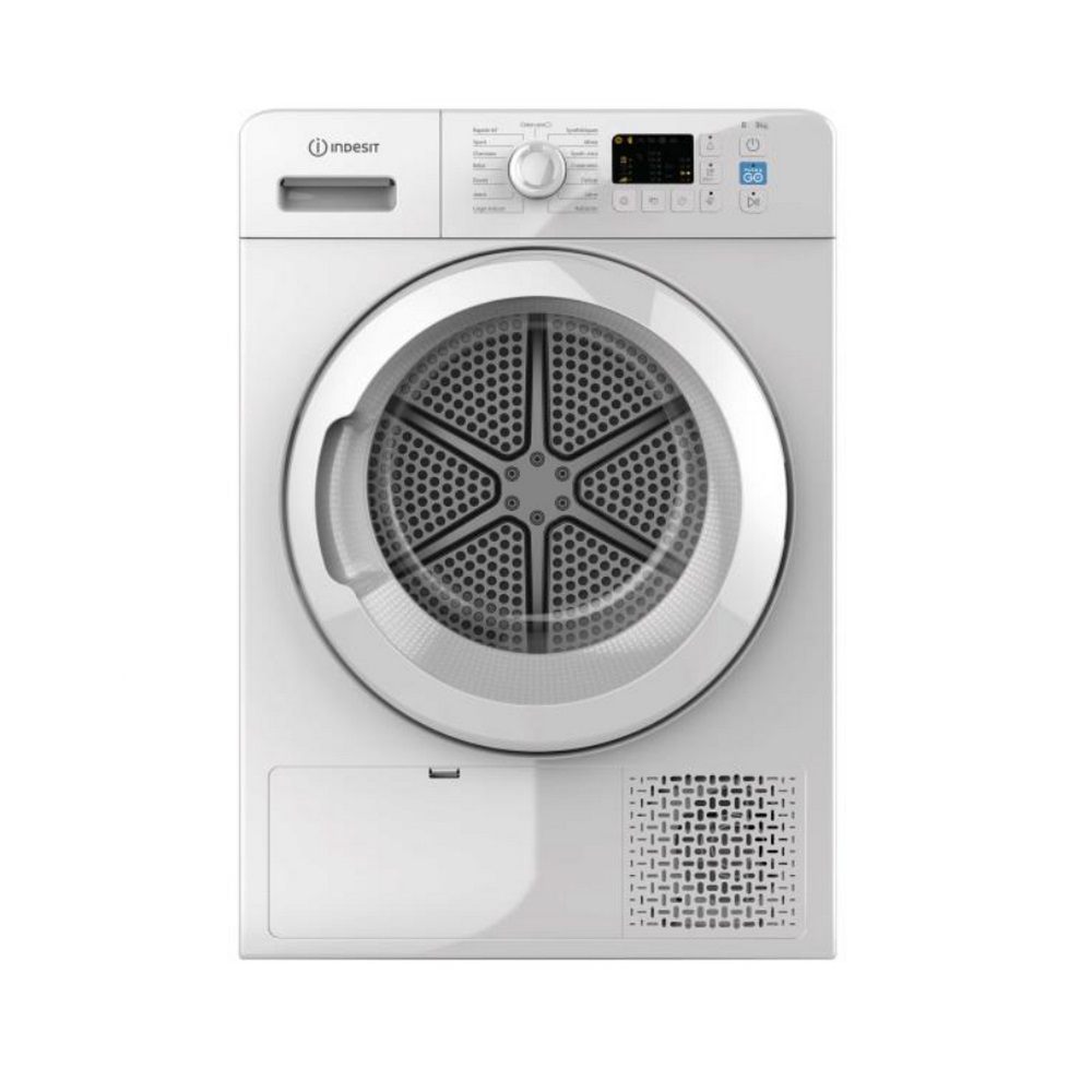 indesit sèche-linge frontal à condensation 60cm 8kg b blanc ytcm108bfr1
