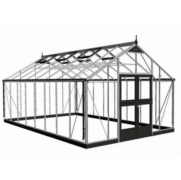juliana Serre de jardin verre trempé 21.4m² aluminium/noir juliana