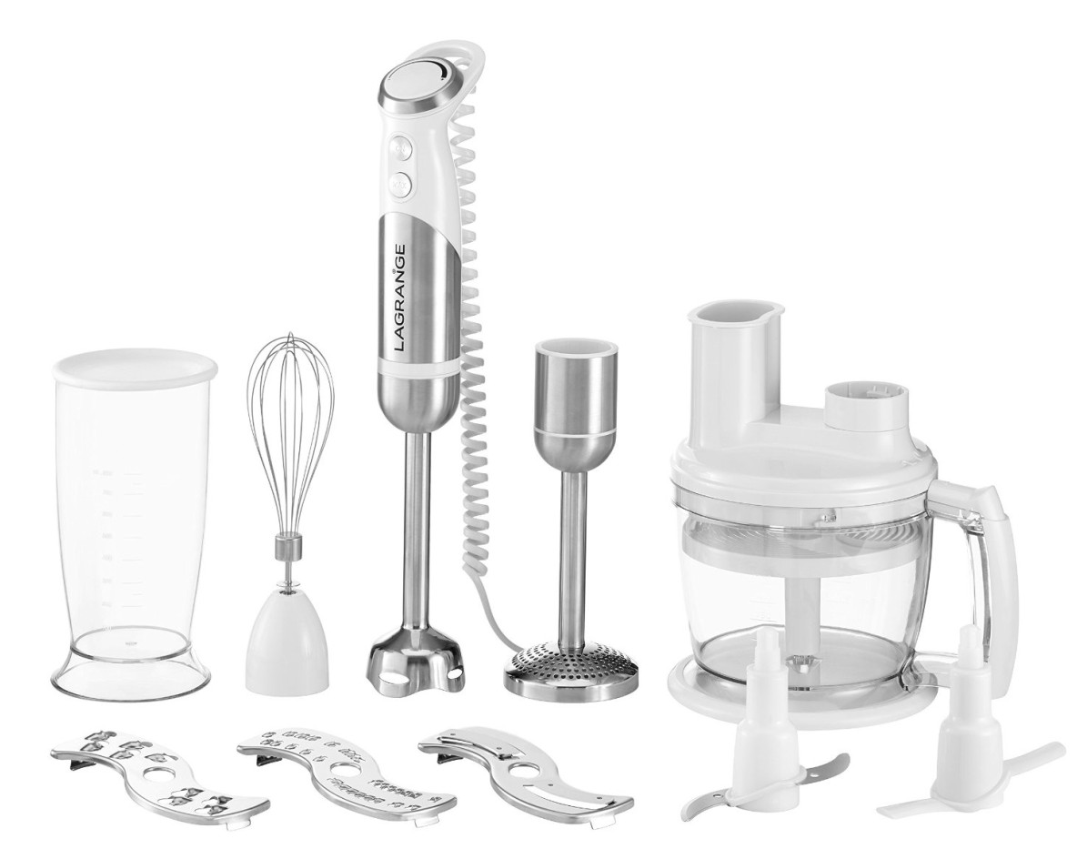 lagrange Mixeur plongeant multifonction 4en1 800w blanc lagrange
