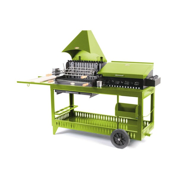 le marquier Barbecue charbon/plancha gaz 7kw + rôtissoire anis le marquier