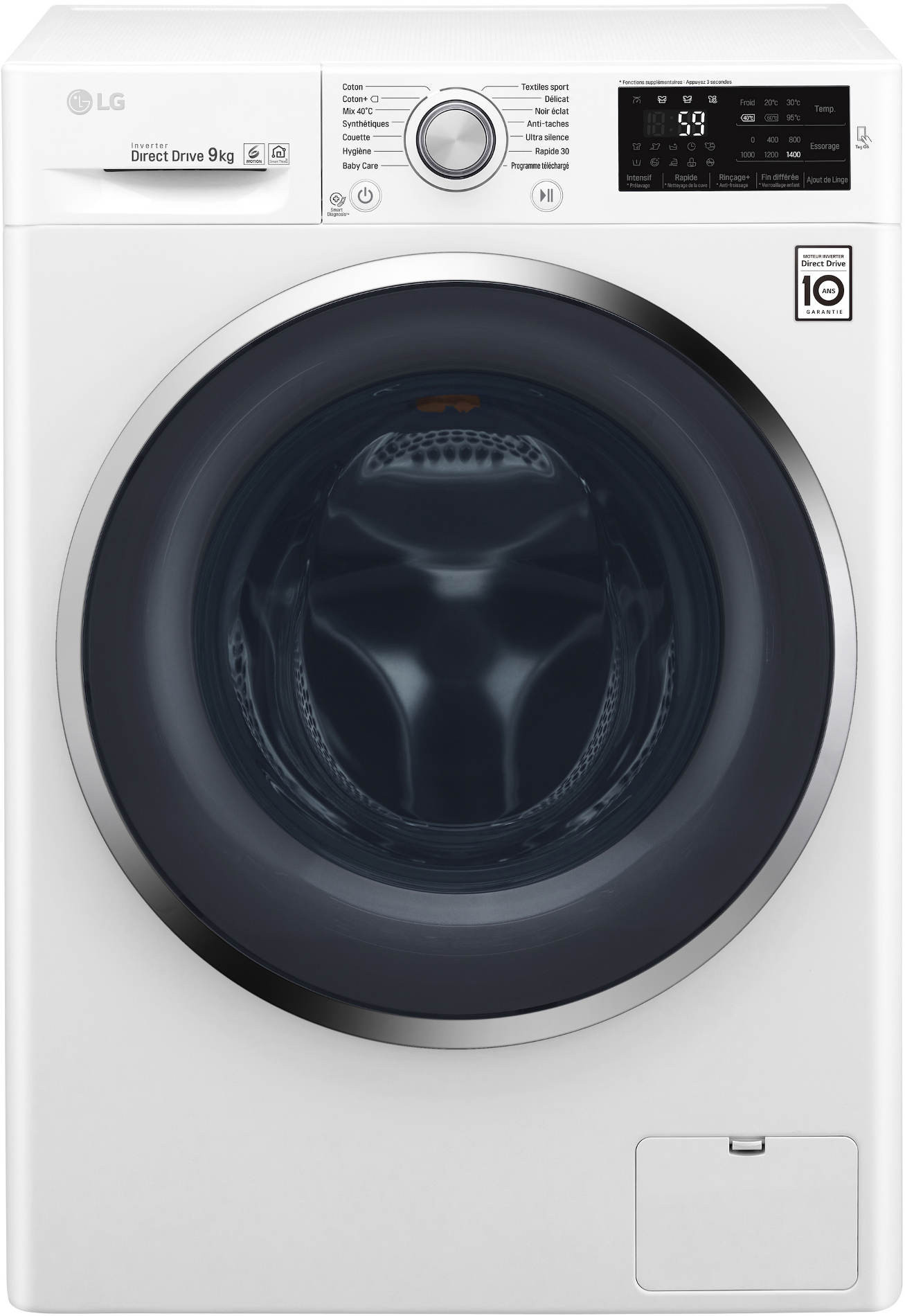 lg Lave-linge frontal 60cm 9kg 1400t a+++ blanc lg