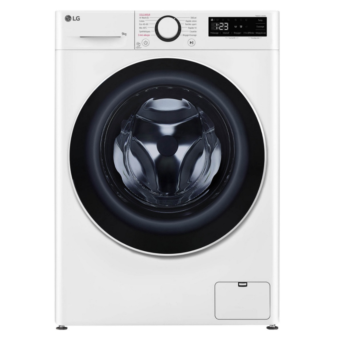 lg Lave-linge hublot 9kg 1400 tours/min blanc/noir lg