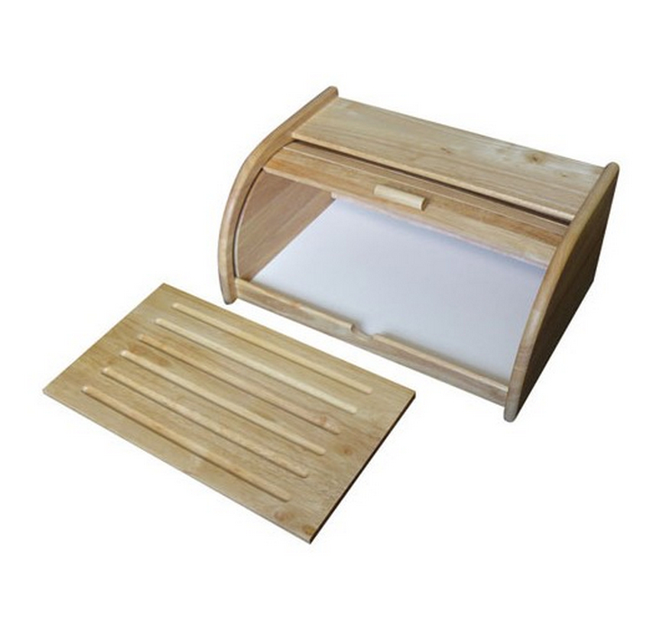 metaltex Boîte à pain 40cm + planche hévéa metaltex