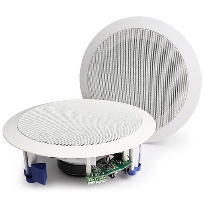 monacor Paire d'enceintes de plafond 20w blanc monacor