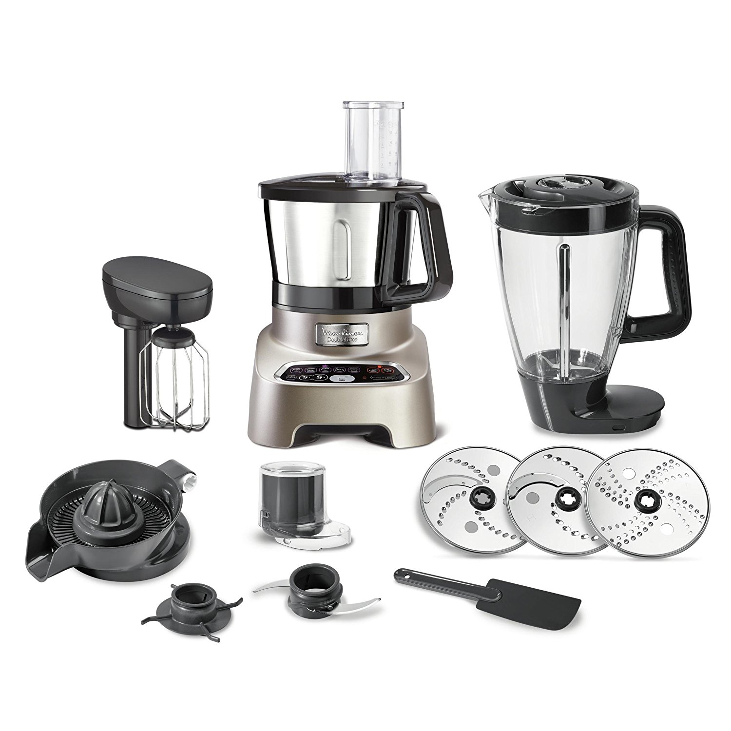 moulinex Robot multifonctions 3l 1200w + blender 2l inox moulinex