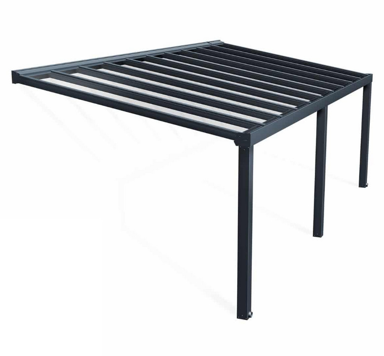 palram Couverture de patio 3,4x7,4m gris palram