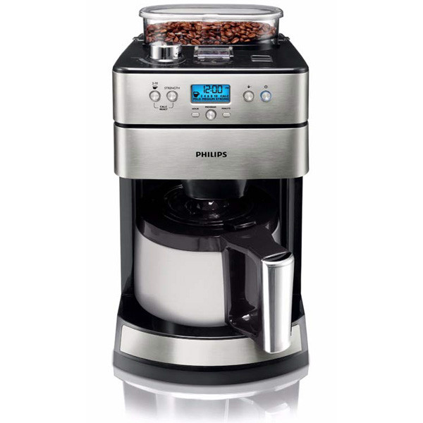 philips Cafetière isotherme programmable 12 tasses 1000w avec broyeur philips
