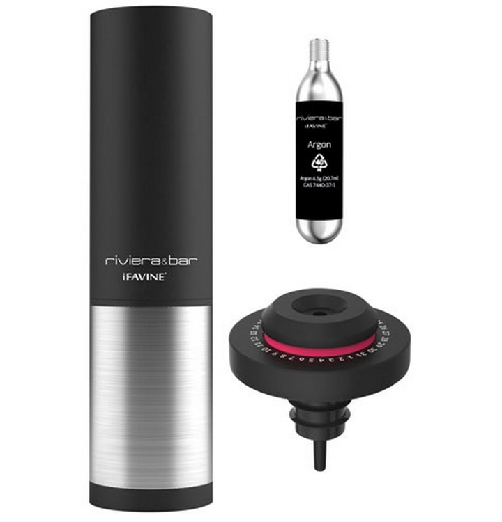 riviera & bar Coffret  bouchon pour vin + cartouche d'argon riviera & bar