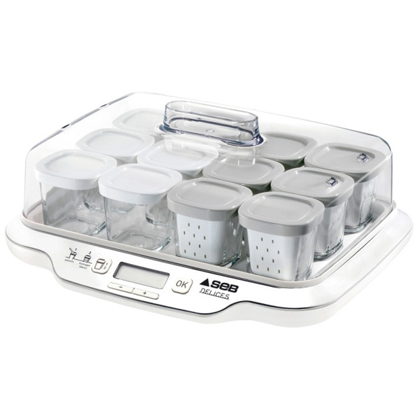 seb Yaourtière et fromagère 2 en 1, 12 pots de 140ml 40w seb