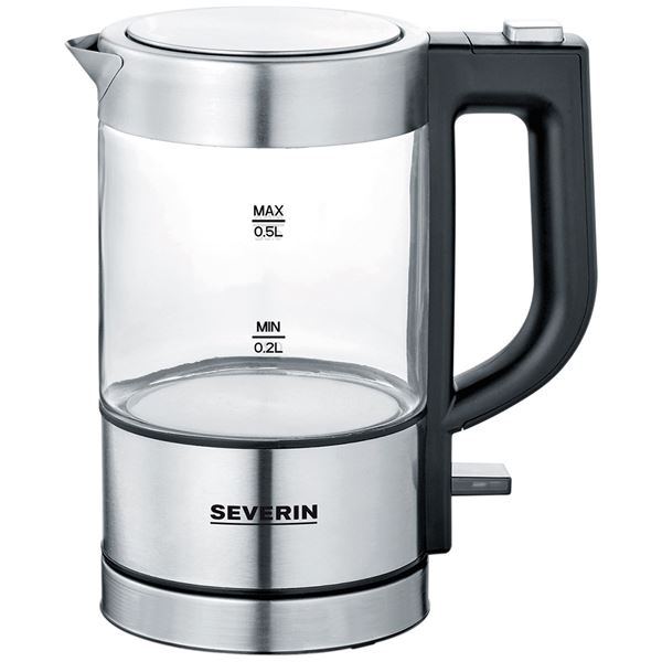severin Bouilloire sans fil 0.5l 1100w inox brossé/noir severin