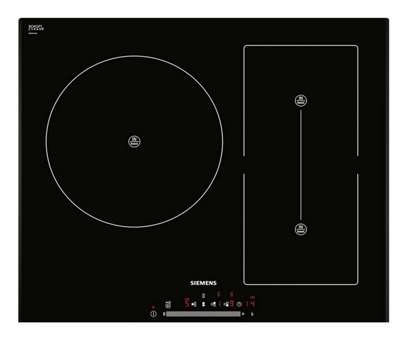 siemens Table de cuisson à induction 60cm 3 feux 7200w noir siemens