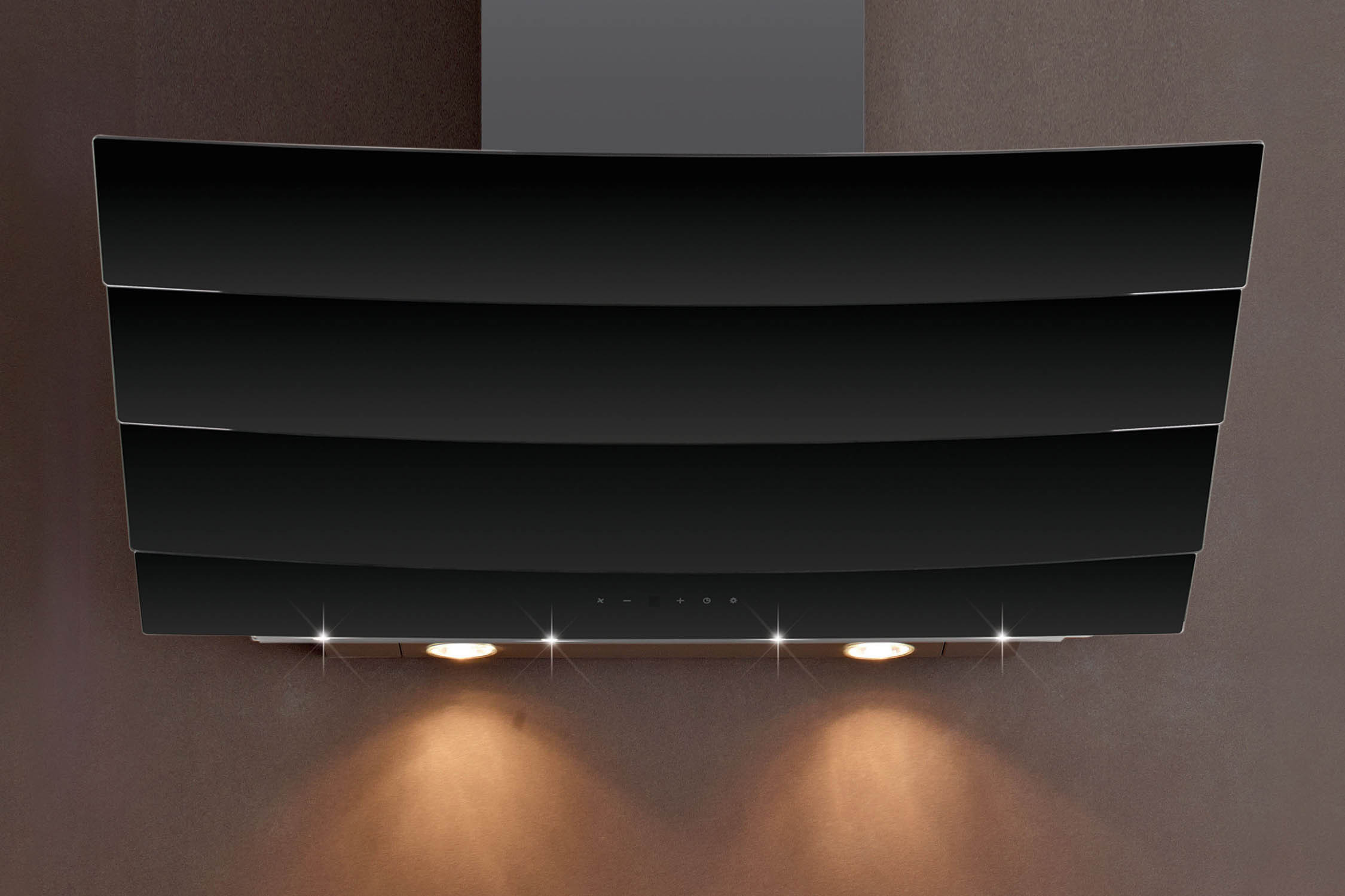 silverline Hotte décorative inclinée 90cm 577m3/h noir silverline