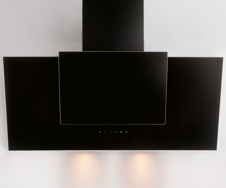silverline Hotte décorative inclinée 90cm 621m3/h noir silverline