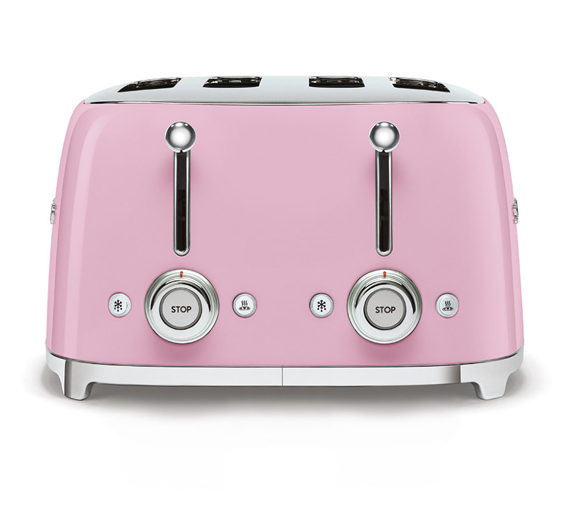 smeg Grille-pains 4 fentes 950w rose smeg
