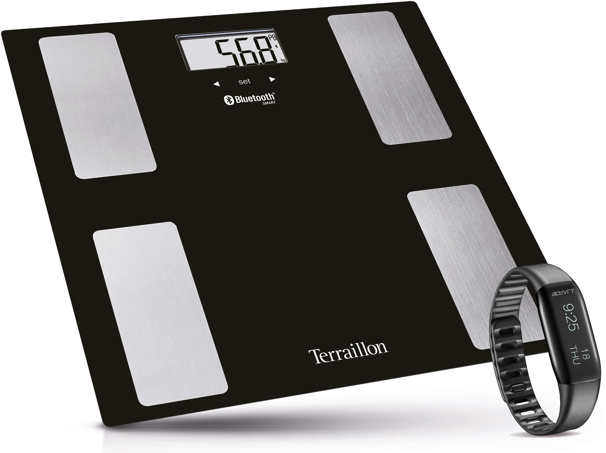terraillon Impédancemètre connecté 180kg/100g + bracelet terraillon