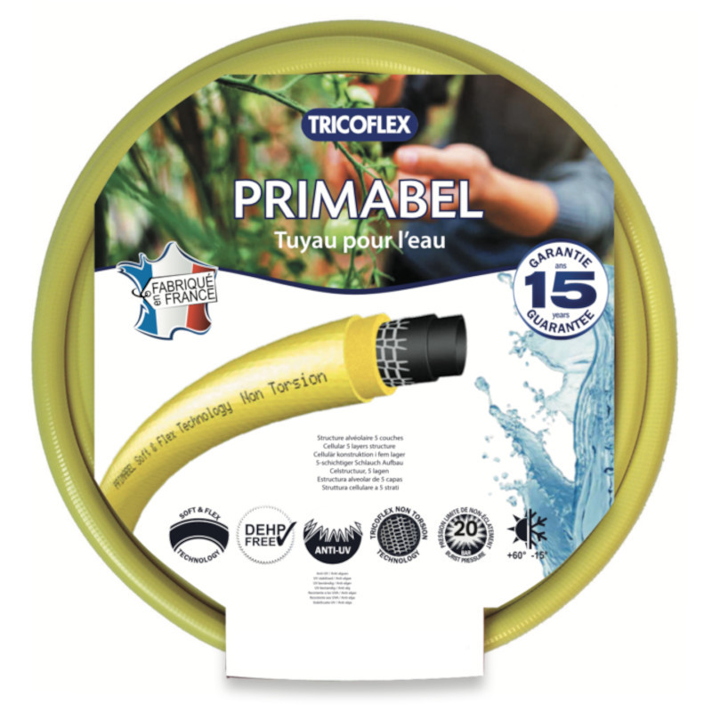 tricoflex Tuyau d'arrosage souple multicouche d15 mm x 25 m - jaune tricoflex