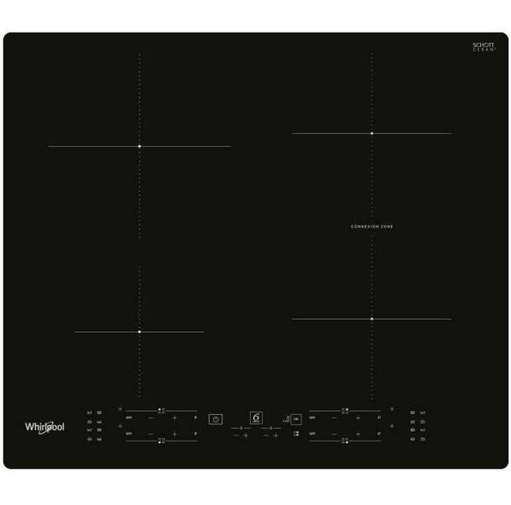 whirlpool Table de cuisson à induction 60cm 4 feux 7200w noir whirlpool