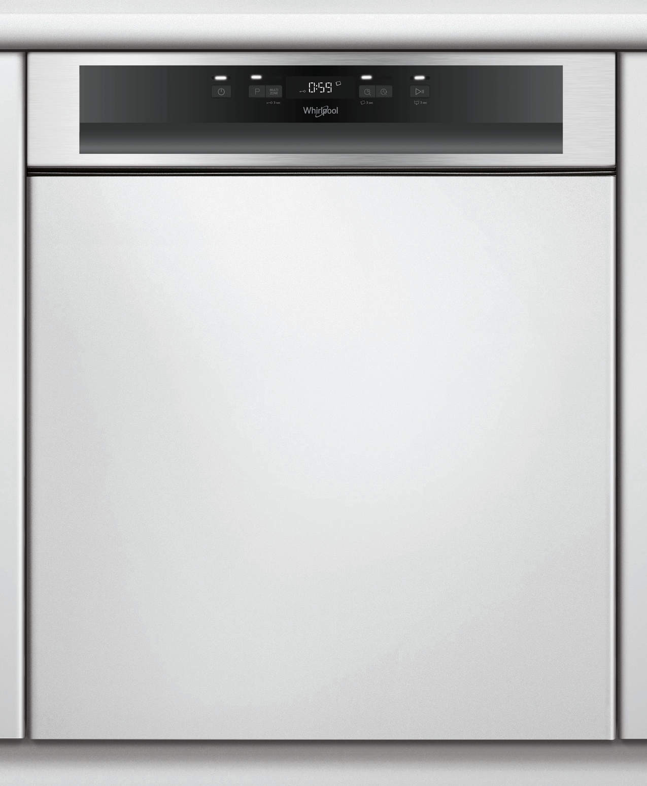 whirlpool lave-vaisselle 60cm 14 couverts 46db intégrable avec bandeau wbc3c26x